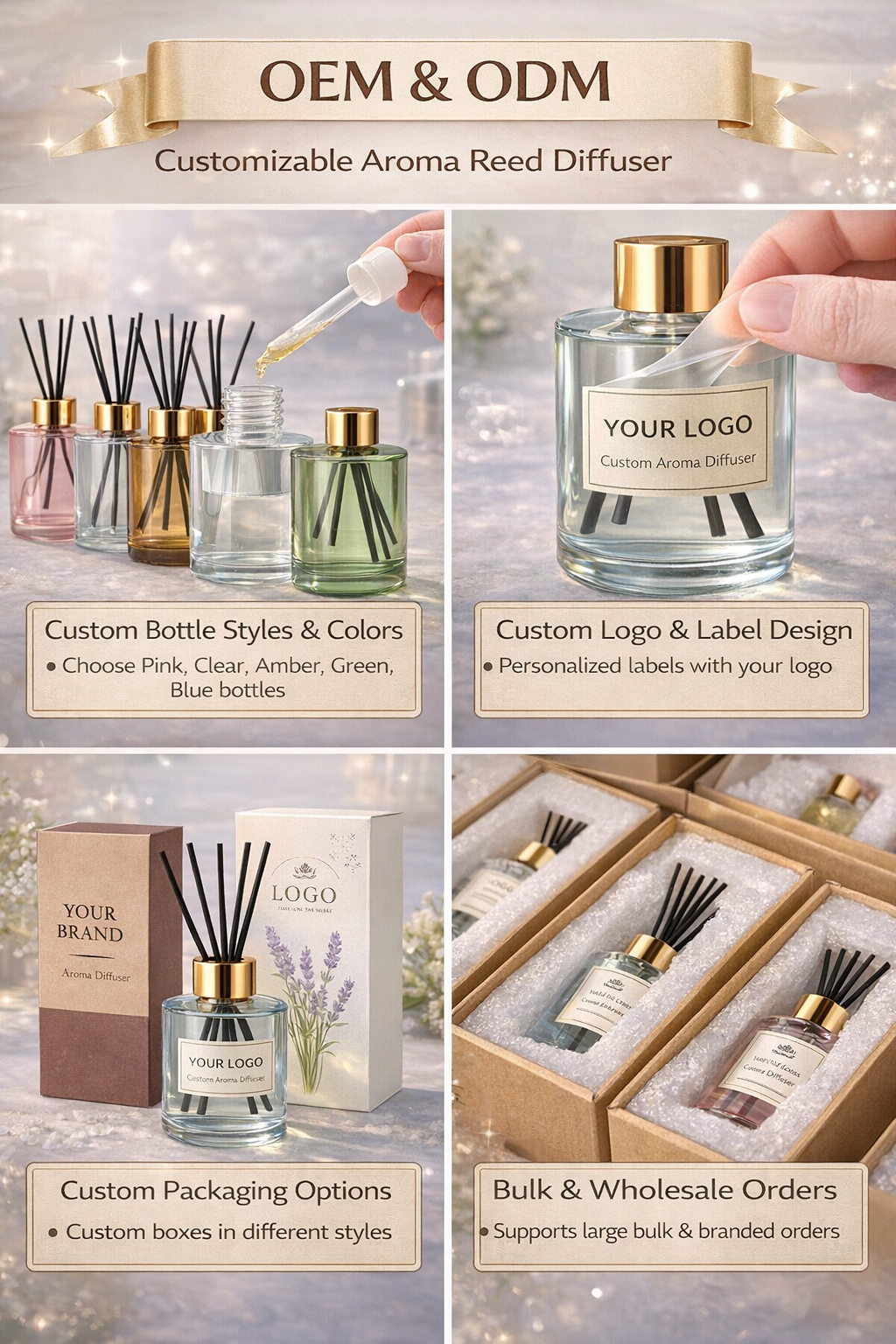 Aroma Series Reed Diffuser – Luxury Home Fragrance Collection (5 Scents)