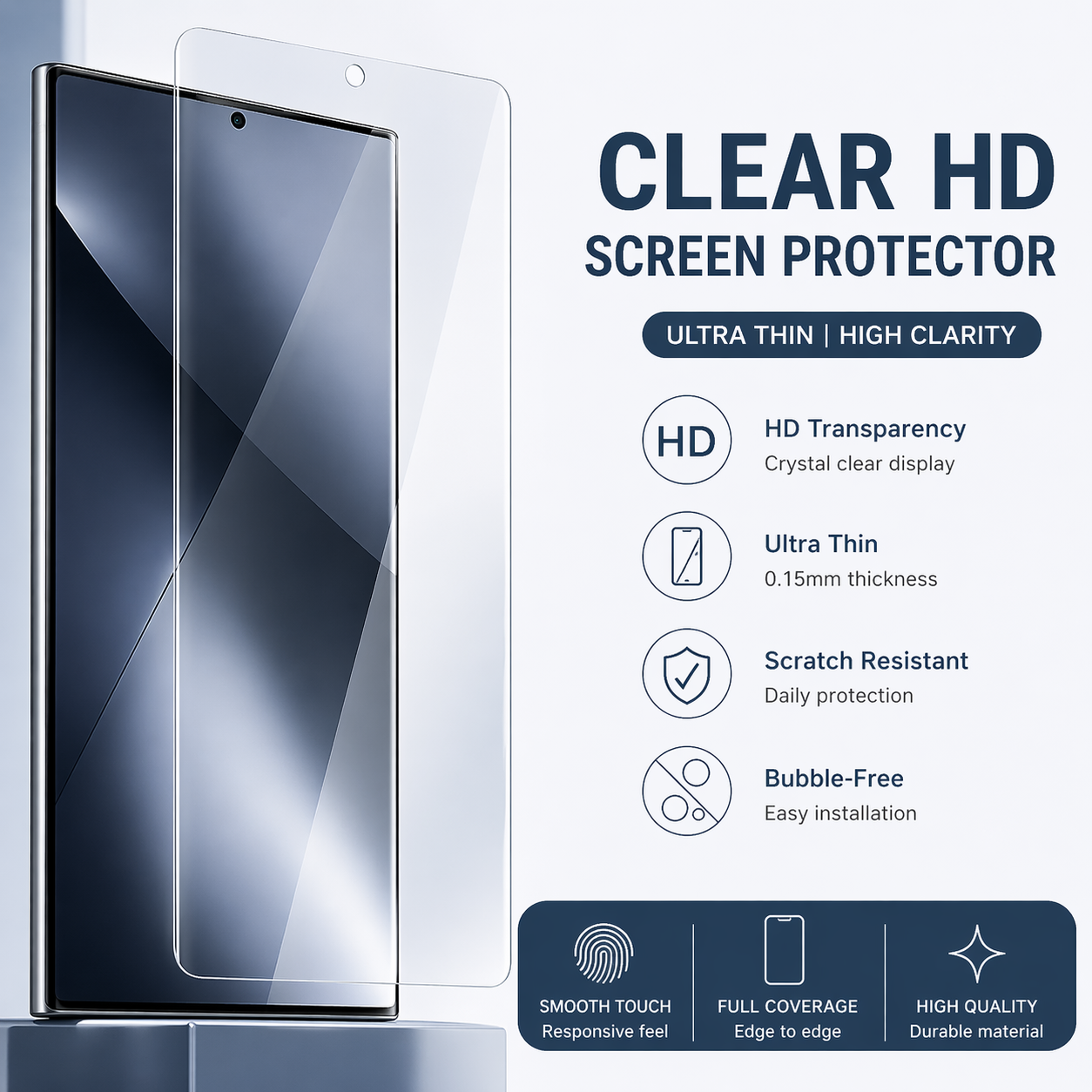Premium Tempered Glass Screen Protector | HD Clear | Anti-Scratch | Bubble-Free Installation
