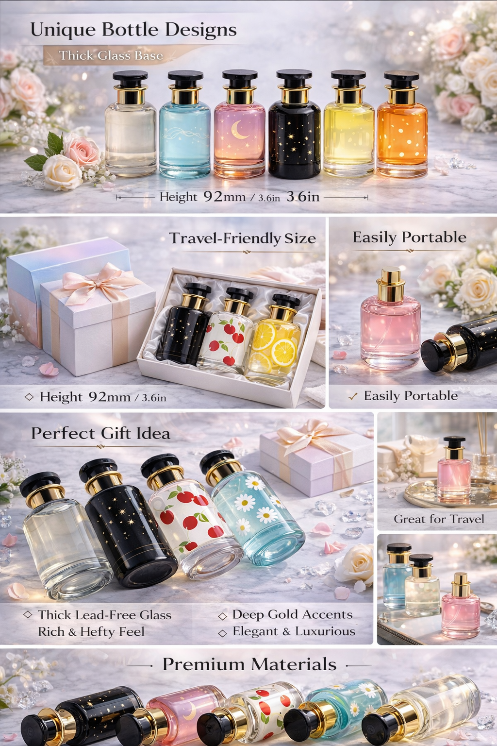 Luxury Perfume Glass Bottles (Customizable)