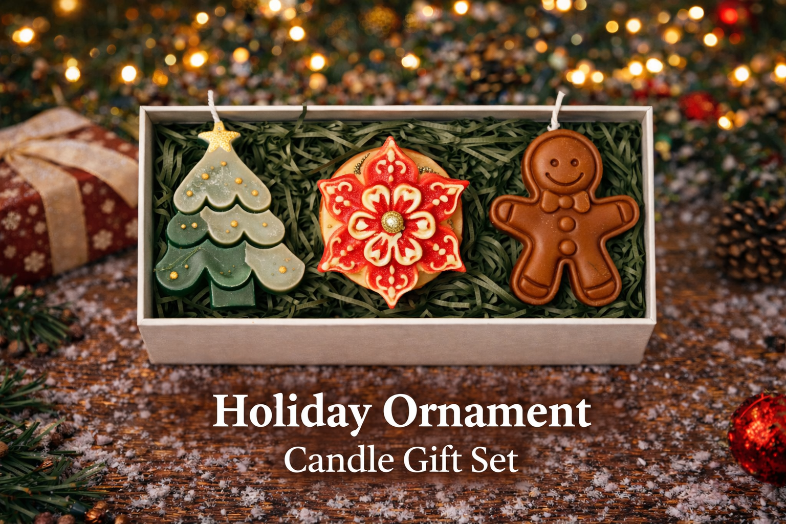 Christmas Candle Gift Set – 3 Styles Holiday Collection（1pc=10box）
