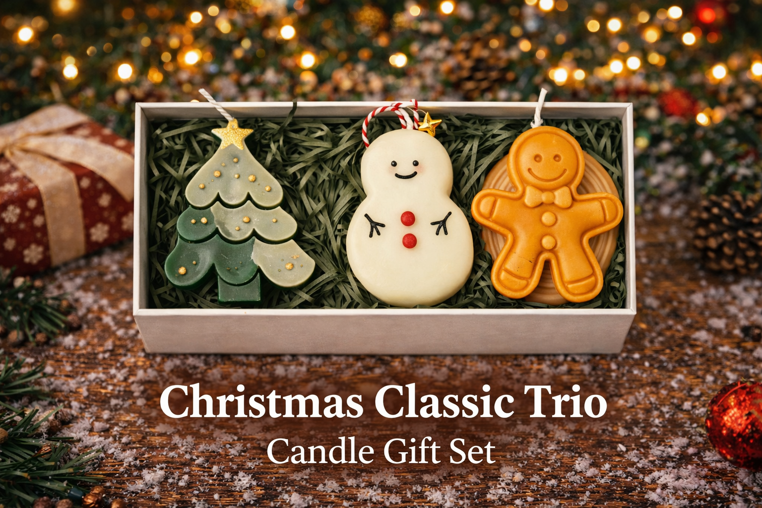 Christmas Candle Gift Set – 3 Styles Holiday Collection（1pc=10box）