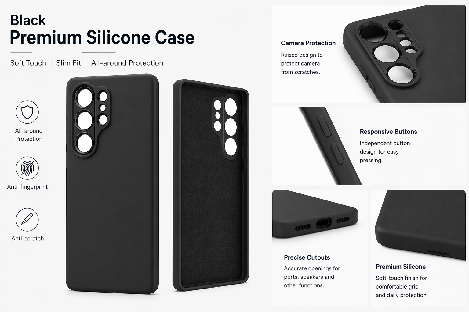 Premium Silicone Phone Case / 1 Pack = 50 PCS / Soft Protective Cover / Multi-Color / High Quality | Fast Shipping / Wholesale & Retail / Stable Supply
