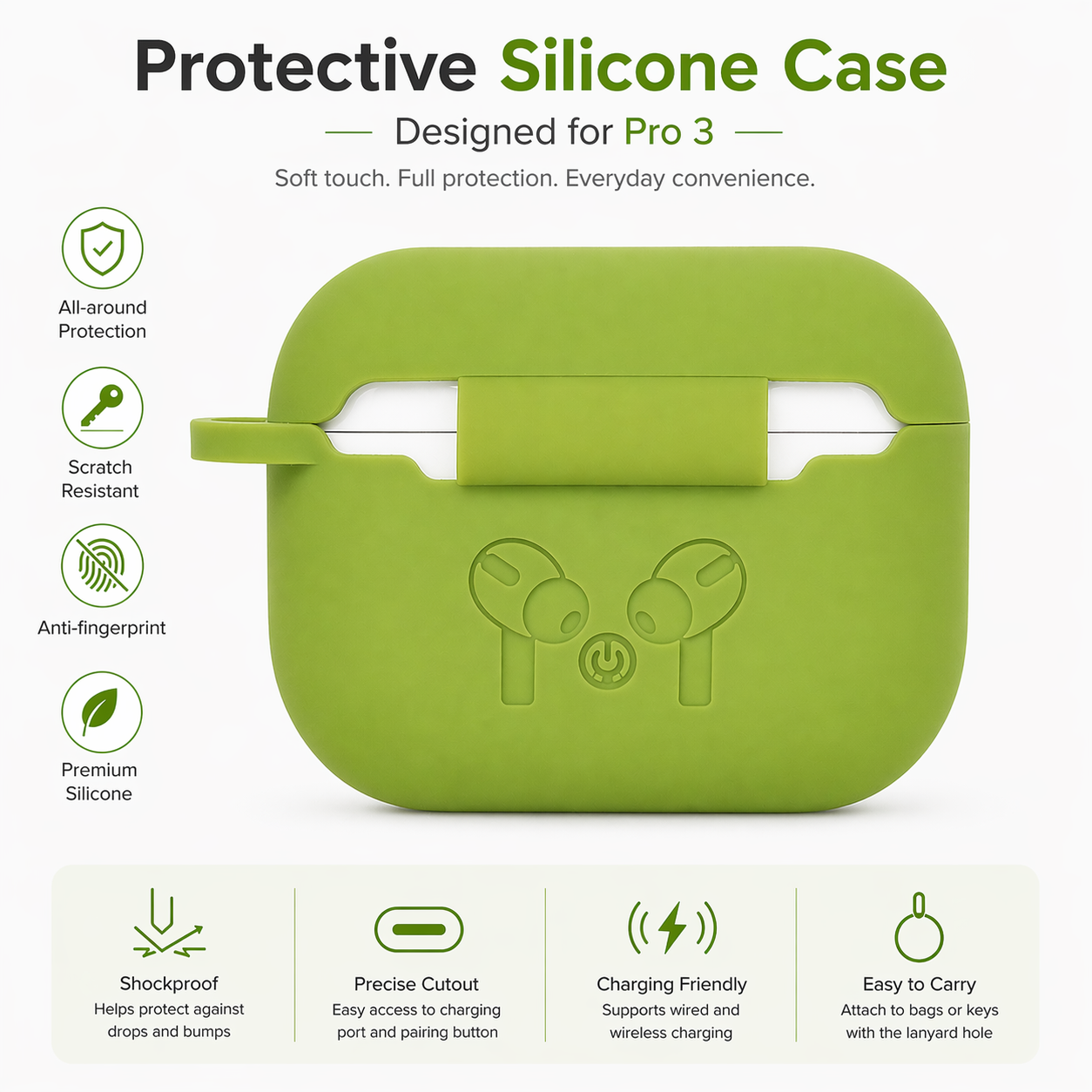 Premium Silicone Earbud Case / Multi-Color / Pro 3 Fit / Soft Touch / Shockproof Protection