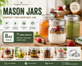 Mason Jars with Lids | Wide Mouth Glass Storage Jars for Kitchen & Pantry