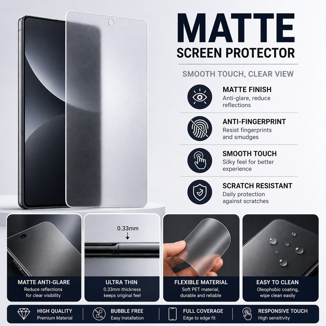 Premium Tempered Glass Screen Protector | HD Clear | Anti-Scratch | Bubble-Free Installation