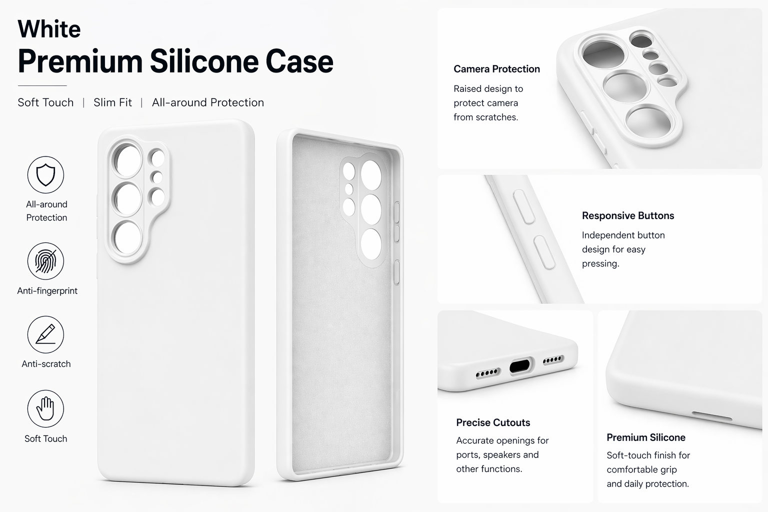 Premium Silicone Phone Case / 1 Pack = 50 PCS / Soft Protective Cover / Multi-Color / High Quality | Fast Shipping / Wholesale & Retail / Stable Supply