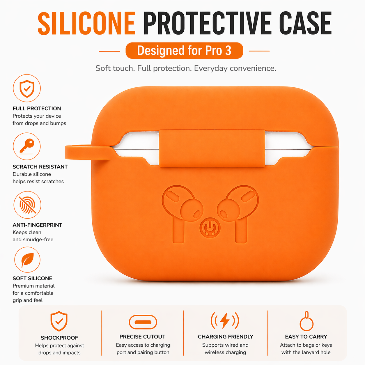 Premium Silicone Earbud Case / Multi-Color / Pro 3 Fit / Soft Touch / Shockproof Protection