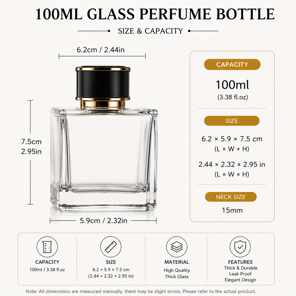 10pcs Glass Perfume Bottles – Refillable Fragrance Packaging Containers with Multiple Sizes