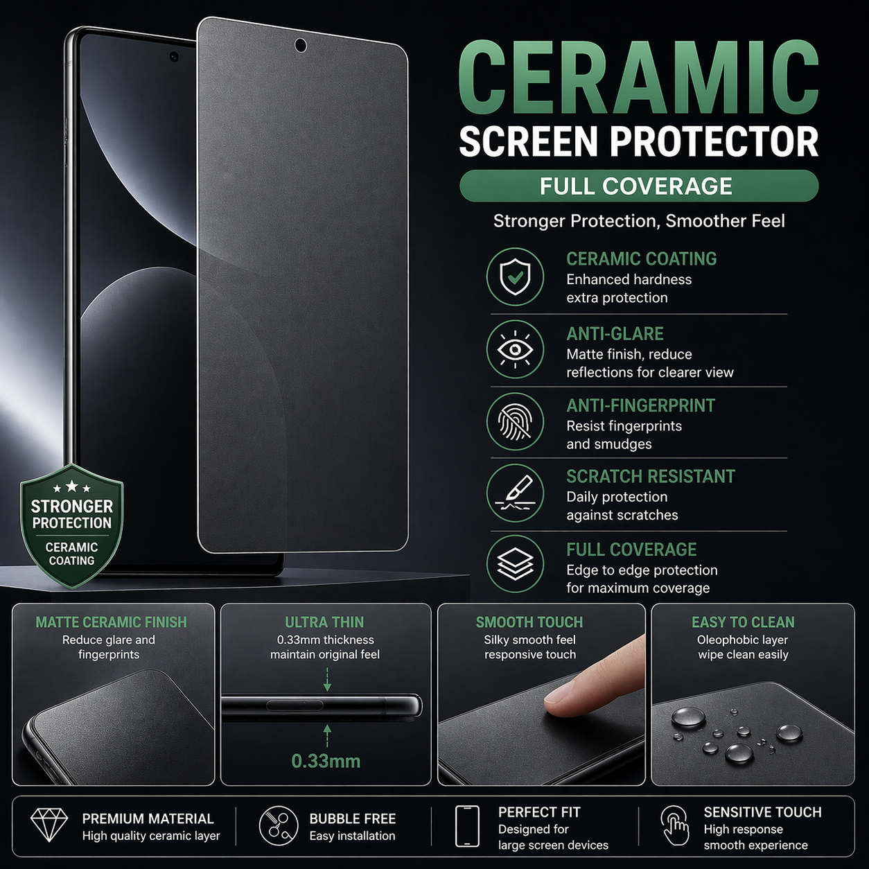 Premium Tempered Glass Screen Protector | HD Clear | Anti-Scratch | Bubble-Free Installation