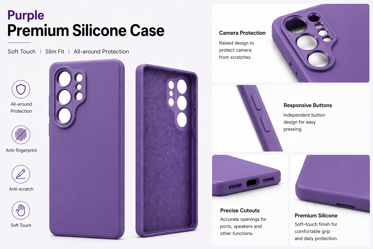 Premium Silicone Phone Case / 1 Pack = 50 PCS / Soft Protective Cover / Multi-Color / High Quality | Fast Shipping / Wholesale & Retail / Stable Supply