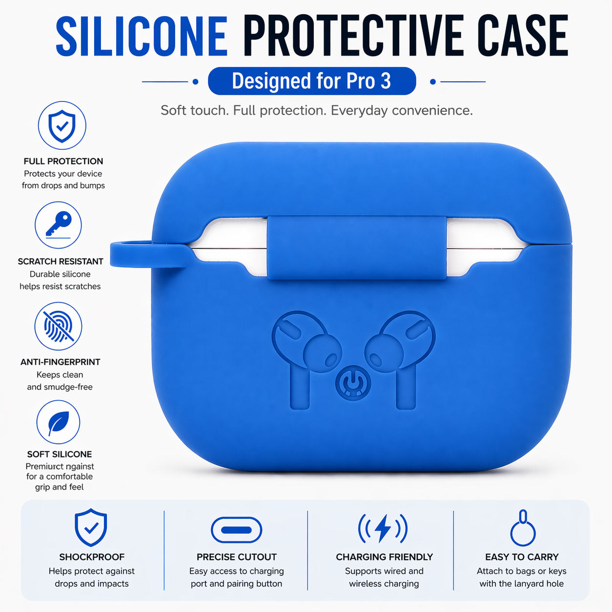 Premium Silicone Earbud Case / Multi-Color / Pro 3 Fit / Soft Touch / Shockproof Protection