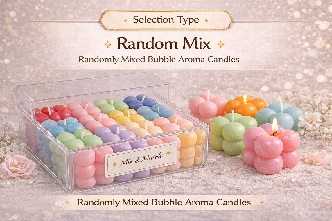 Bubble Aroma Candle Set – 50PCS Colorful Scented Cube Candles (1 Box=35g*50)